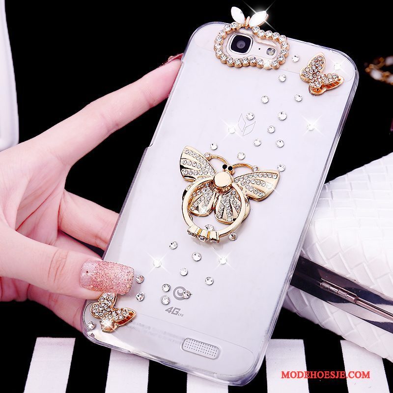 Hoesje Huawei Ascend G7 Strass Ring Trend, Hoes Huawei Ascend G7 Wittelefoon