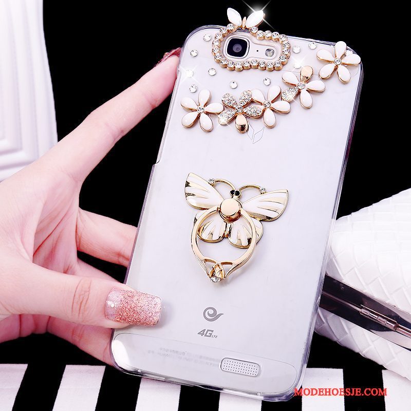 Hoesje Huawei Ascend G7 Strass Ring Trend, Hoes Huawei Ascend G7 Wittelefoon