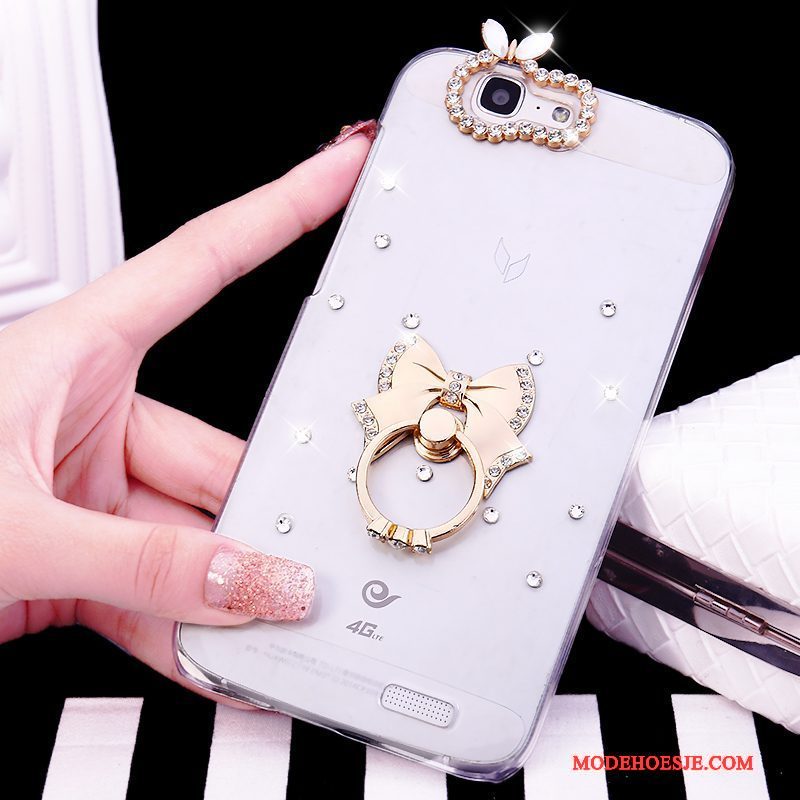 Hoesje Huawei Ascend G7 Strass Ring Trend, Hoes Huawei Ascend G7 Wittelefoon