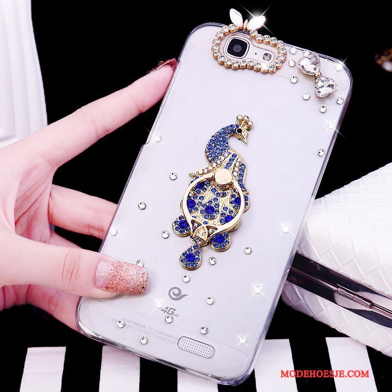 Hoesje Huawei Ascend G7 Strass Ring Trend, Hoes Huawei Ascend G7 Wittelefoon