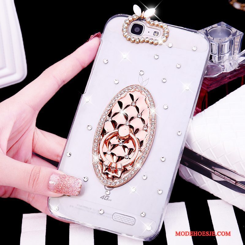 Hoesje Huawei Ascend G7 Strass Ring Trend, Hoes Huawei Ascend G7 Wittelefoon