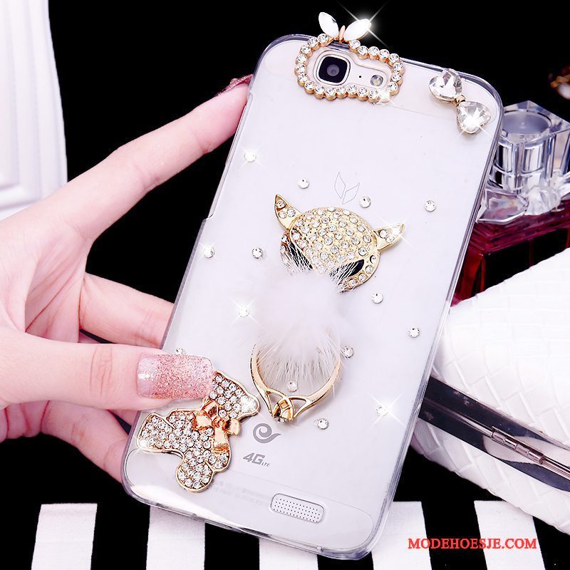 Hoesje Huawei Ascend G7 Strass Ring Trend, Hoes Huawei Ascend G7 Wittelefoon