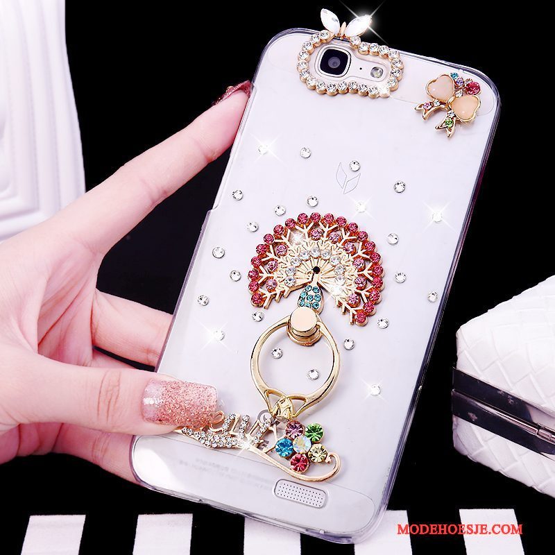 Hoesje Huawei Ascend G7 Strass Ring Trend, Hoes Huawei Ascend G7 Wittelefoon