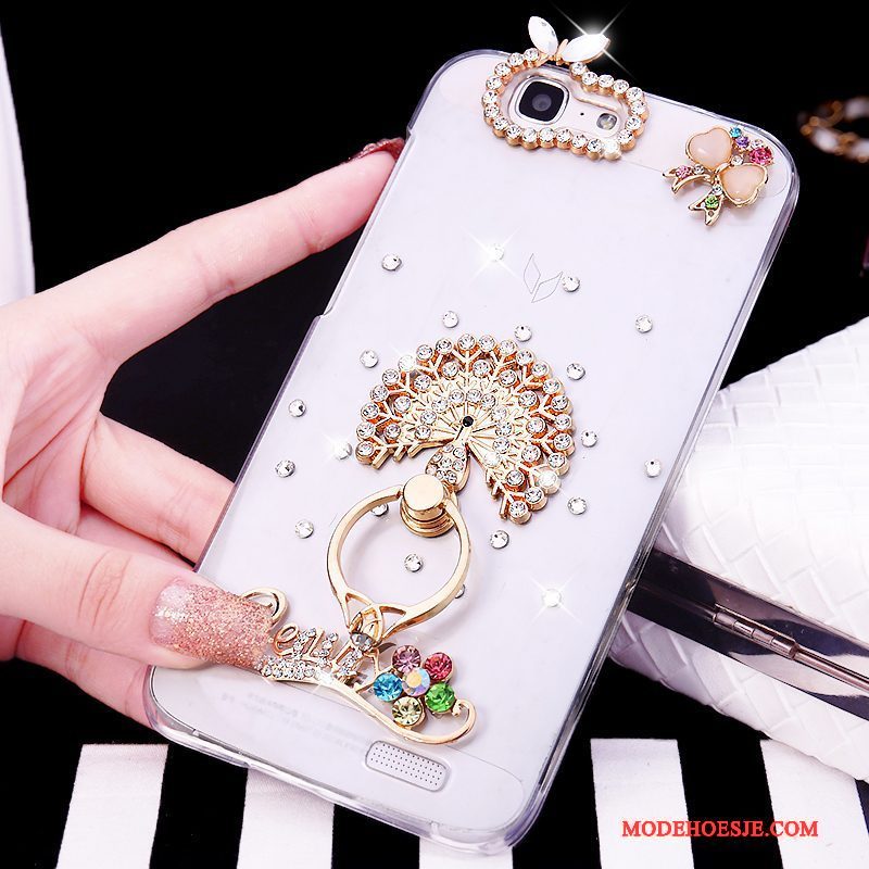 Hoesje Huawei Ascend G7 Strass Ring Trend, Hoes Huawei Ascend G7 Wittelefoon