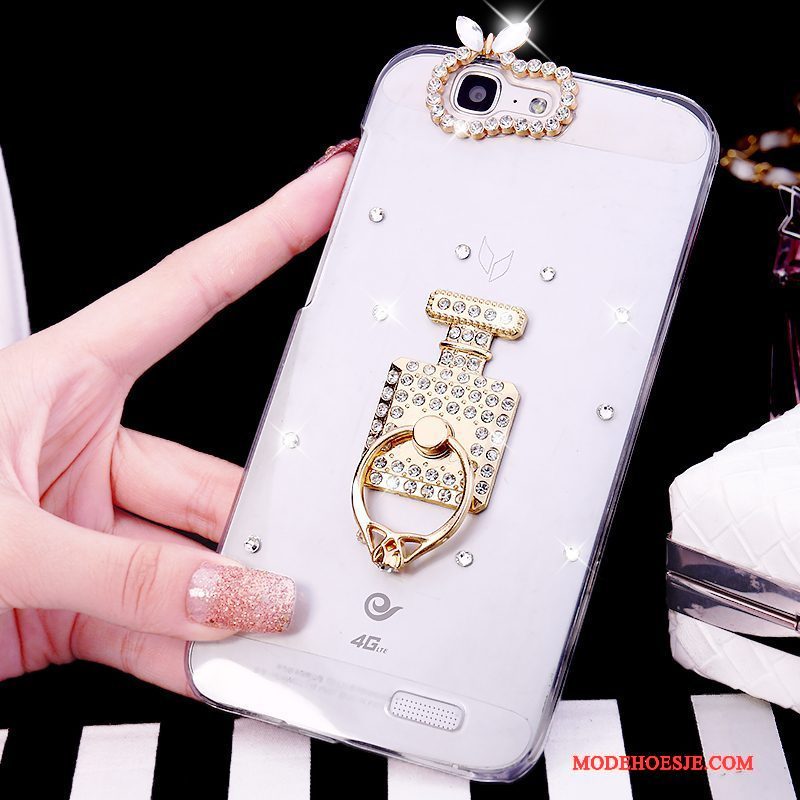 Hoesje Huawei Ascend G7 Strass Ring Trend, Hoes Huawei Ascend G7 Wittelefoon