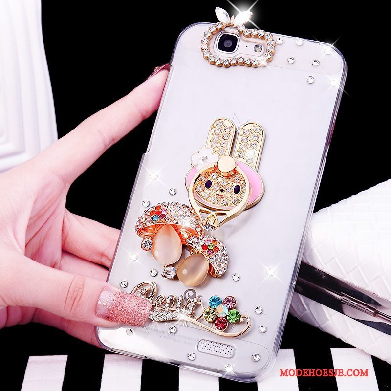 Hoesje Huawei Ascend G7 Strass Ring Trend, Hoes Huawei Ascend G7 Wittelefoon