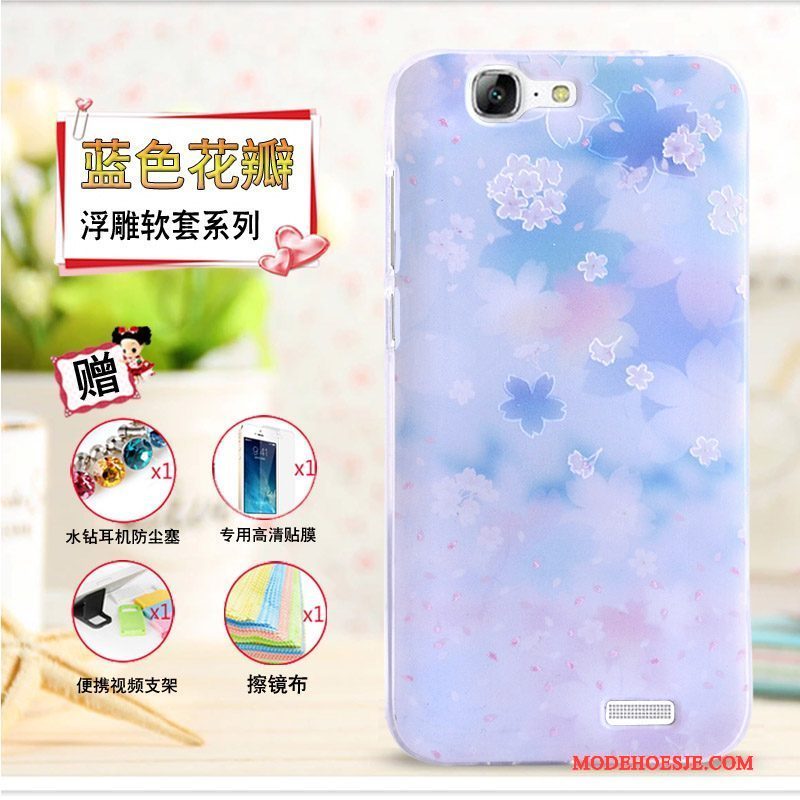 Hoesje Huawei Ascend G7 Zacht Geeltelefoon, Hoes Huawei Ascend G7 Bescherming