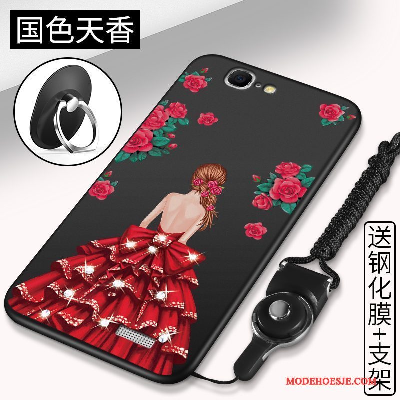 Hoesje Huawei Ascend G7 Zacht Rood Anti-fall, Hoes Huawei Ascend G7 Bescherming Telefoon Hanger