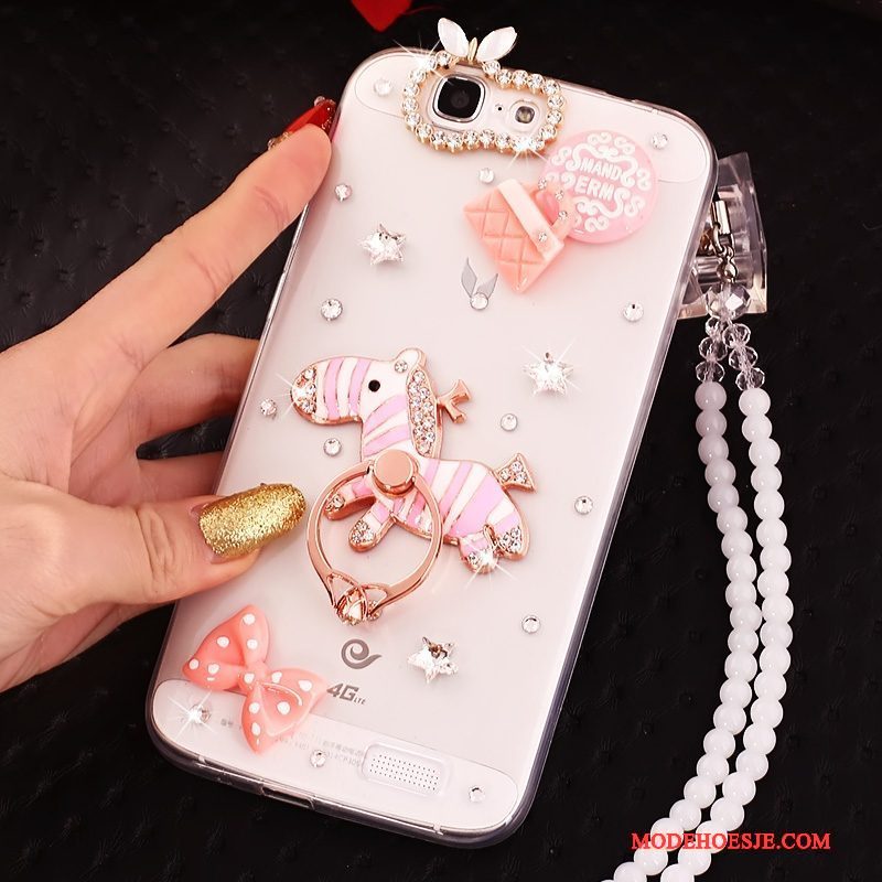 Hoesje Huawei Ascend G7 Zacht Telefoon Roze, Hoes Huawei Ascend G7 Bescherming