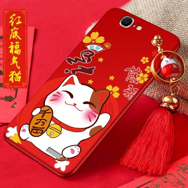 Hoesje Huawei Ascend G7 Zacht Trend Anti-fall, Hoes Huawei Ascend G7 Bescherming Rood Nieuw