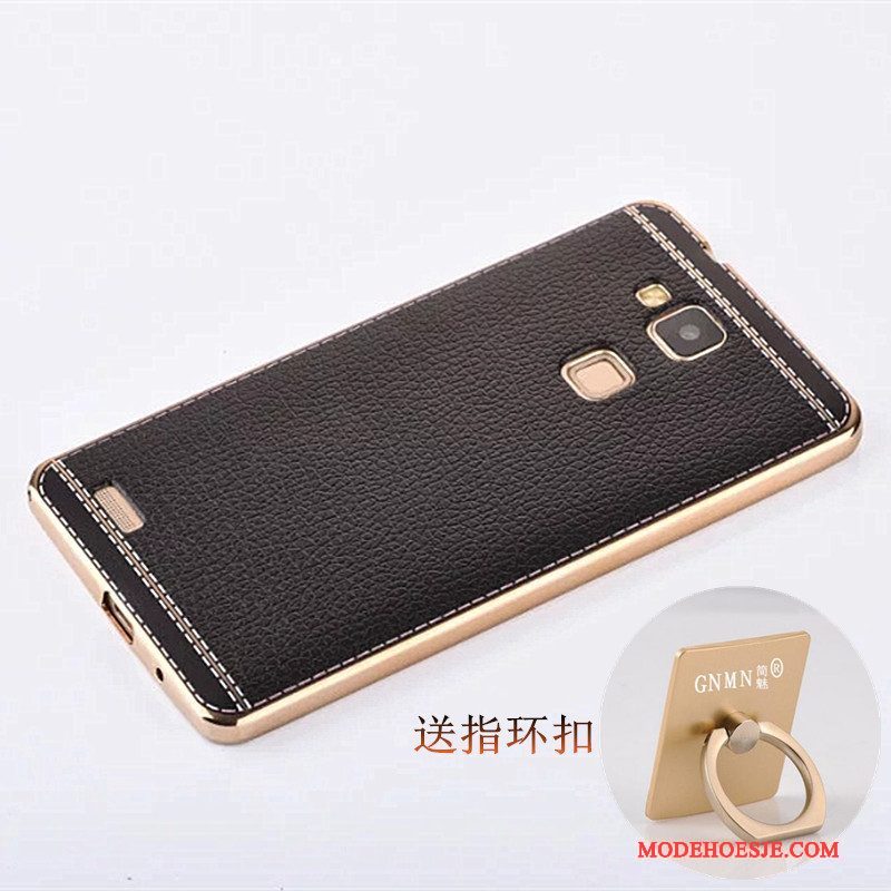 Hoesje Huawei Ascend Mate 7 Leer Patroon Plating, Hoes Huawei Ascend Mate 7 Siliconen