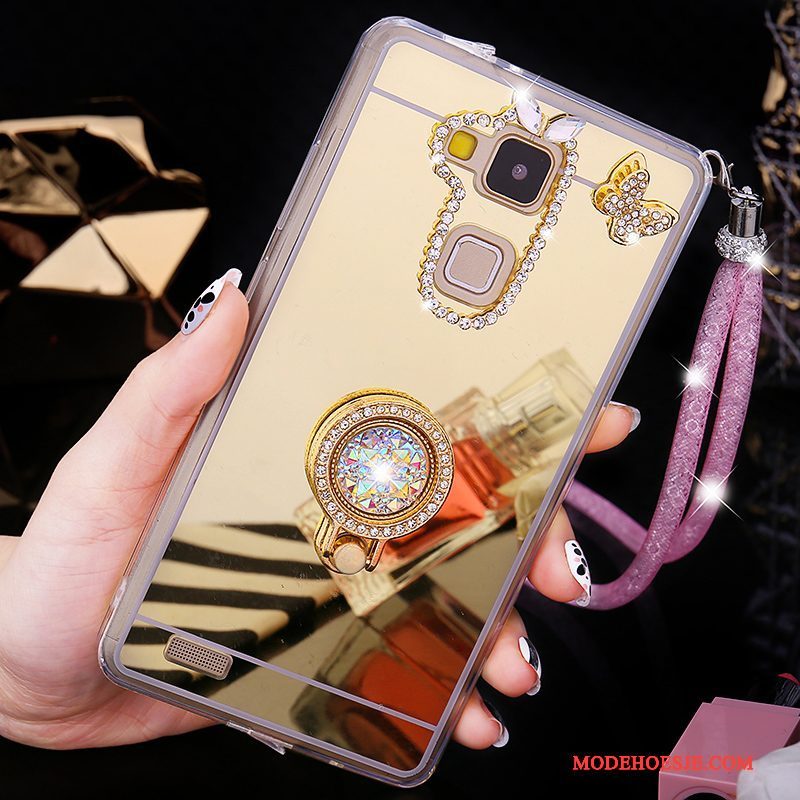 Hoesje Huawei Ascend Mate 7 Scheppend Achterklep Nieuw, Hoes Huawei Ascend Mate 7 Strass Goud Trend