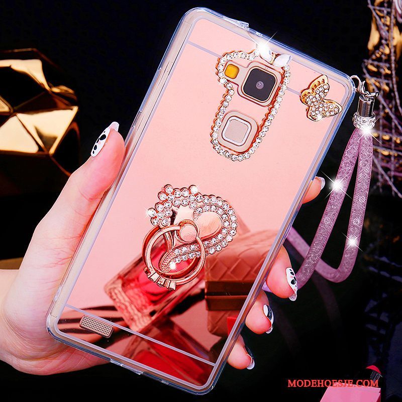 Hoesje Huawei Ascend Mate 7 Scheppend Achterklep Nieuw, Hoes Huawei Ascend Mate 7 Strass Goud Trend