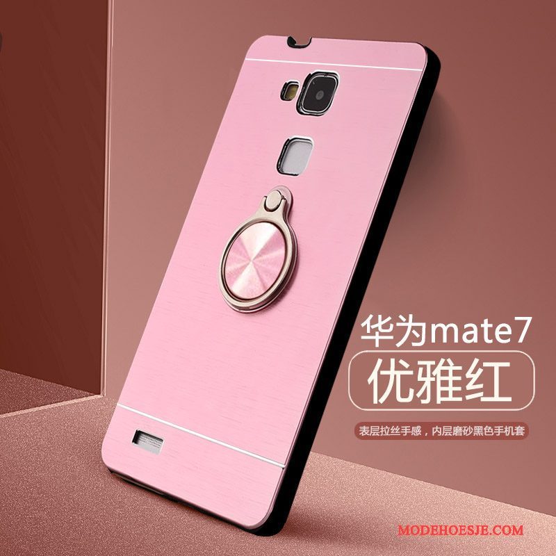 Hoesje Huawei Ascend Mate 7 Scheppend Hard Persoonlijk, Hoes Huawei Ascend Mate 7 Metaal Zilvertelefoon