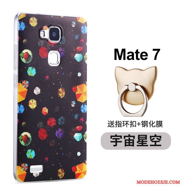 Hoesje Huawei Ascend Mate 7 Siliconen Anti-fall Roze, Hoes Huawei Ascend Mate 7 Bescherming Telefoon Dun