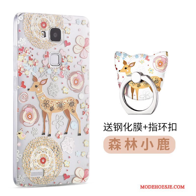 Hoesje Huawei Ascend Mate 7 Siliconen Anti-fall Roze, Hoes Huawei Ascend Mate 7 Bescherming Telefoon Dun