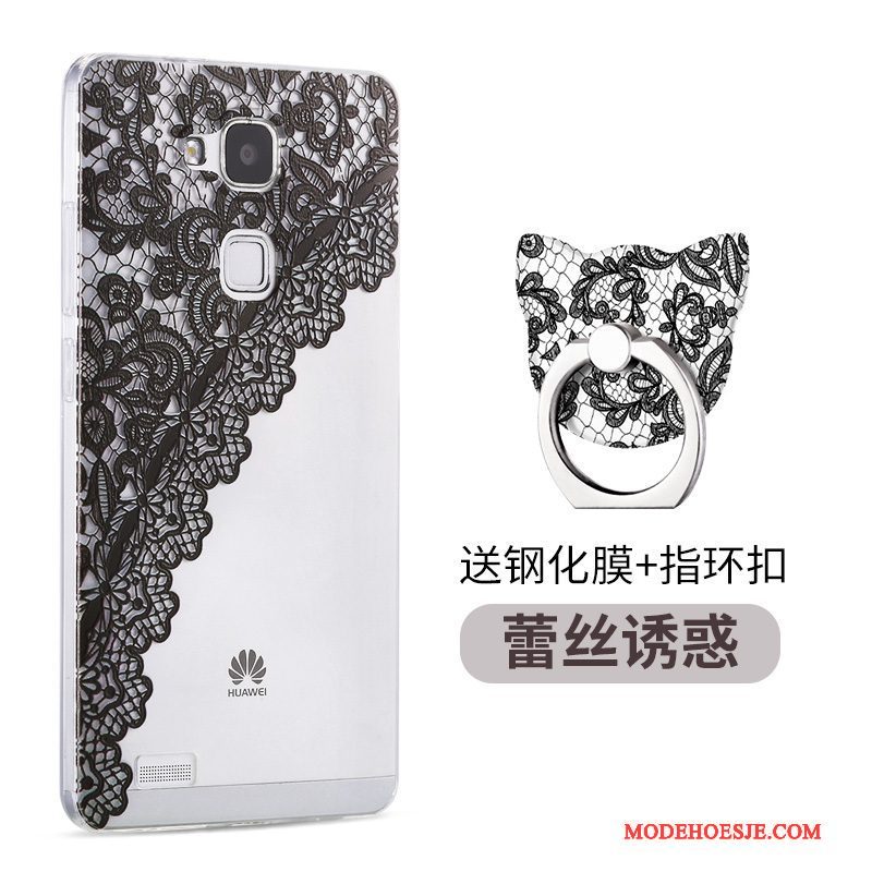 Hoesje Huawei Ascend Mate 7 Siliconen Anti-fall Roze, Hoes Huawei Ascend Mate 7 Bescherming Telefoon Dun