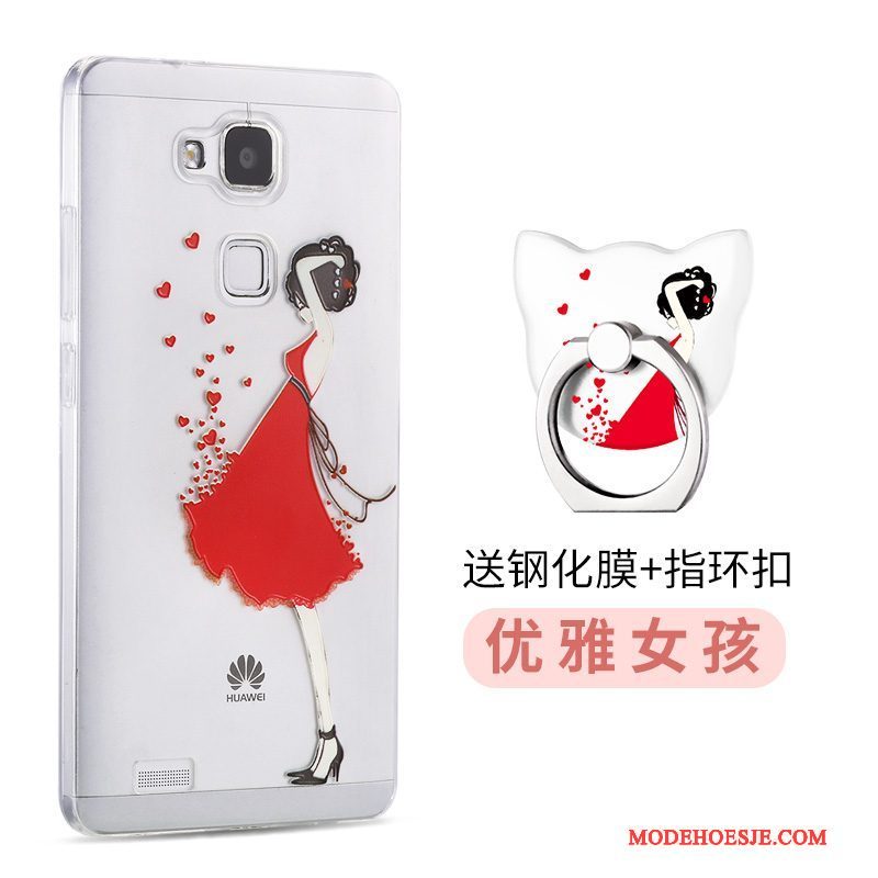 Hoesje Huawei Ascend Mate 7 Siliconen Anti-fall Roze, Hoes Huawei Ascend Mate 7 Bescherming Telefoon Dun