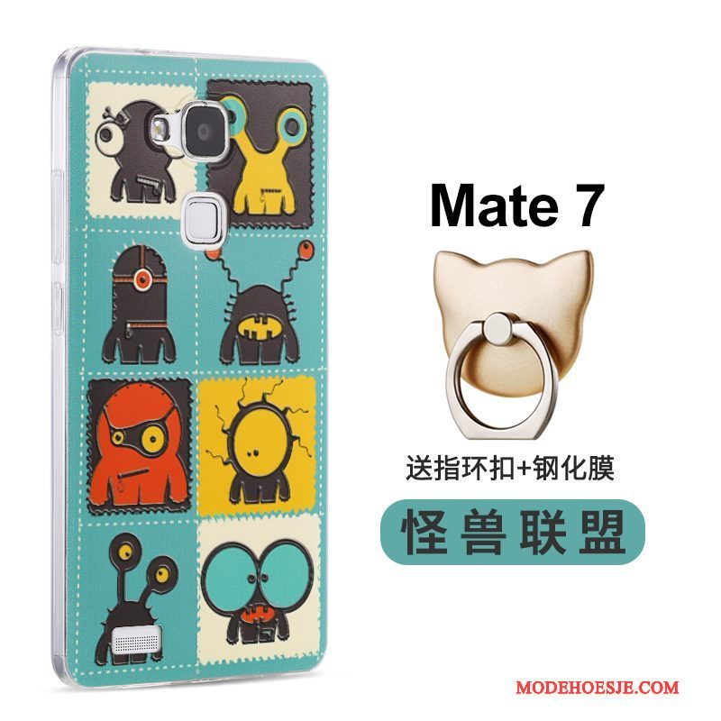 Hoesje Huawei Ascend Mate 7 Siliconen Anti-fall Roze, Hoes Huawei Ascend Mate 7 Bescherming Telefoon Dun