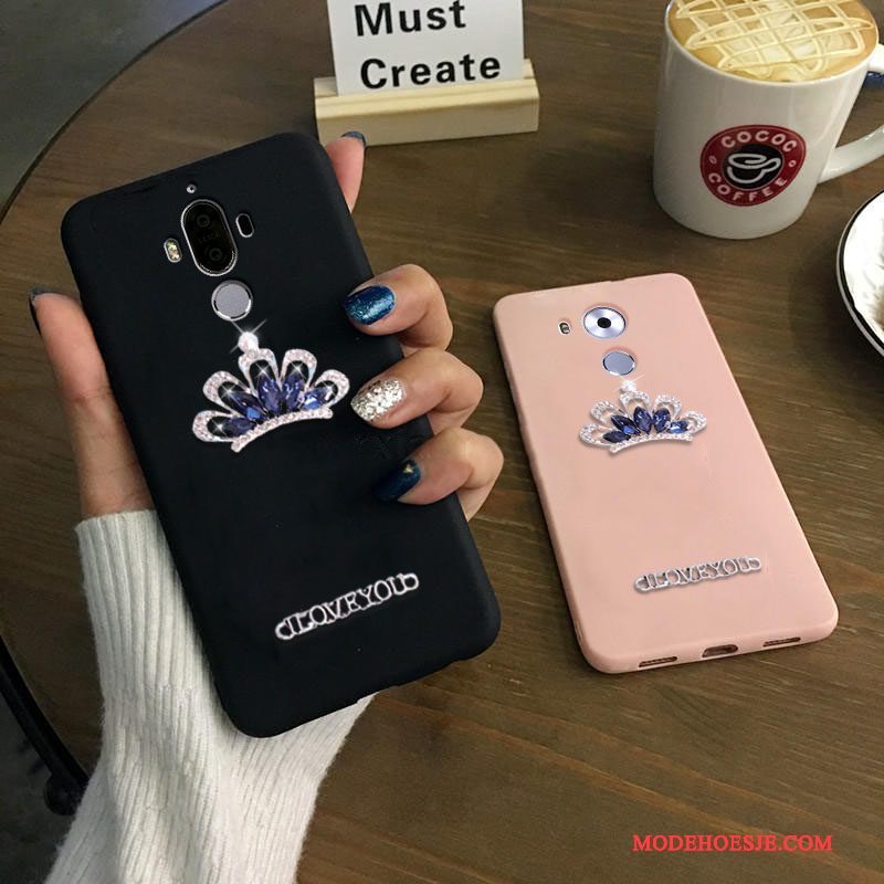 Hoesje Huawei Ascend Mate 7 Strass Telefoon Hart, Hoes Huawei Ascend Mate 7 Zacht Rood