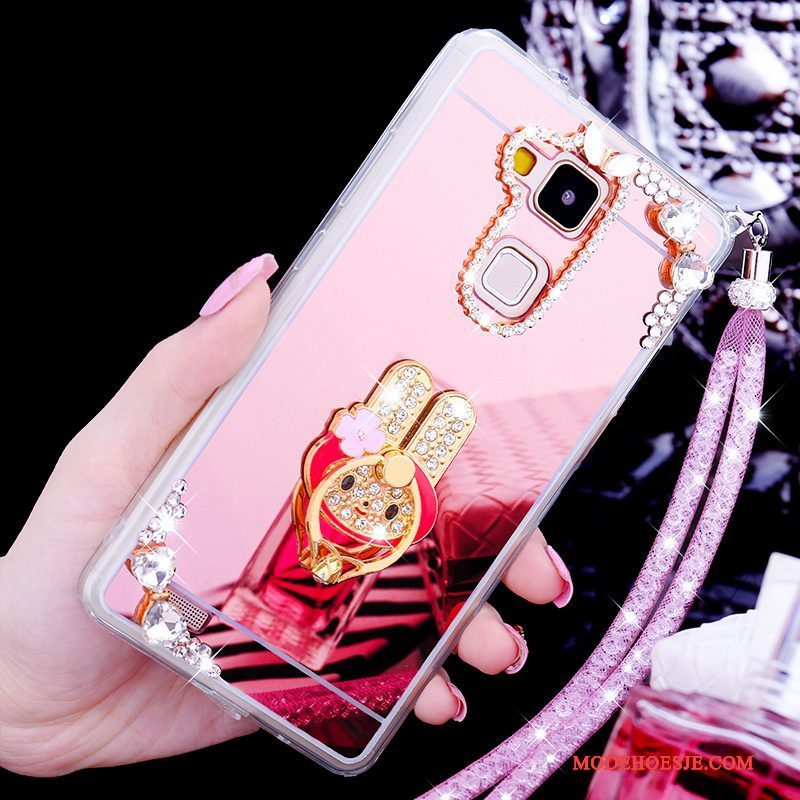 Hoesje Huawei Ascend Mate 7 Strass Telefoon Mooie, Hoes Huawei Ascend Mate 7 Siliconen Goud