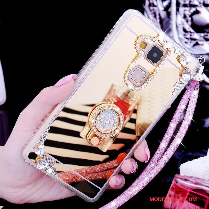 Hoesje Huawei Ascend Mate 7 Strass Telefoon Mooie, Hoes Huawei Ascend Mate 7 Siliconen Goud