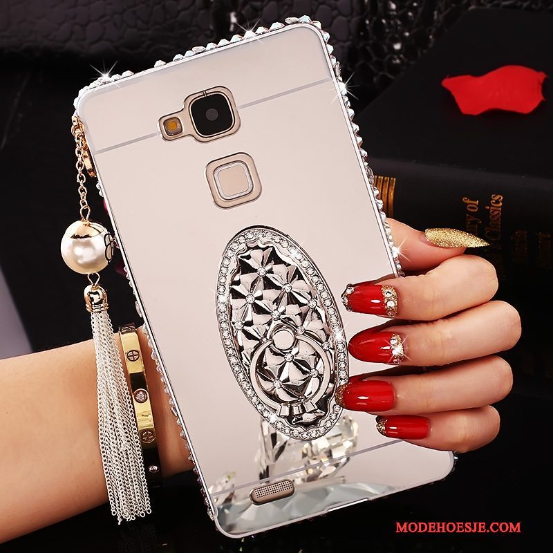 Hoesje Huawei Ascend Mate 7 Trass Trend Roze, Hoes Huawei Ascend Mate 7 Strass Hard Spiegel