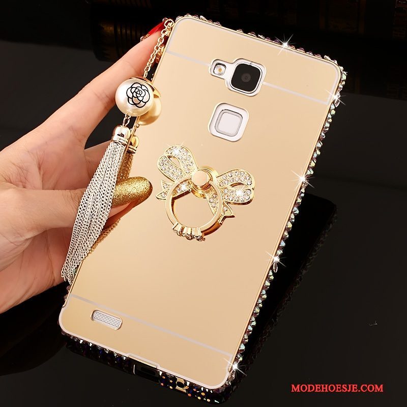 Hoesje Huawei Ascend Mate 7 Trass Trend Roze, Hoes Huawei Ascend Mate 7 Strass Hard Spiegel