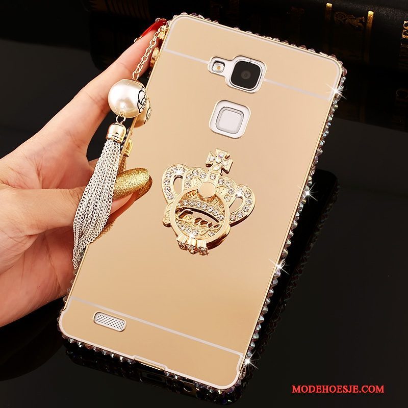 Hoesje Huawei Ascend Mate 7 Trass Trend Roze, Hoes Huawei Ascend Mate 7 Strass Hard Spiegel