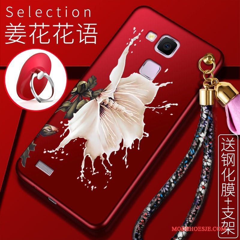 Hoesje Huawei Ascend Mate 7 Zacht Anti-falltelefoon, Hoes Huawei Ascend Mate 7 Siliconen Rood