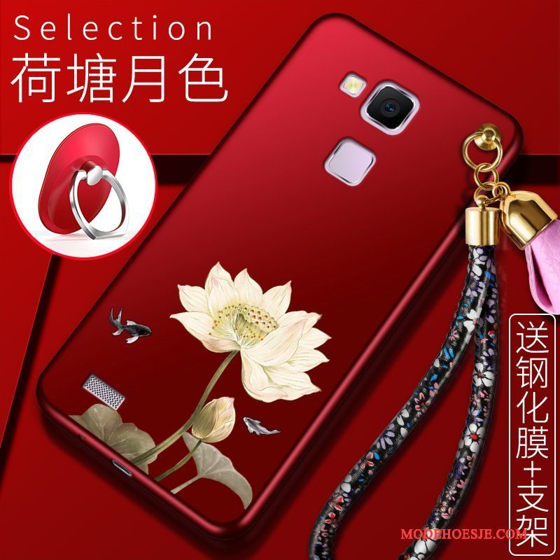 Hoesje Huawei Ascend Mate 7 Zacht Anti-falltelefoon, Hoes Huawei Ascend Mate 7 Siliconen Rood