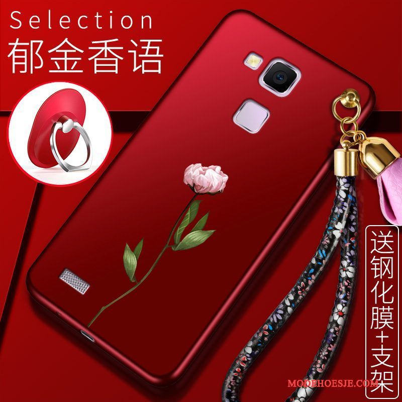 Hoesje Huawei Ascend Mate 7 Zacht Anti-falltelefoon, Hoes Huawei Ascend Mate 7 Siliconen Rood