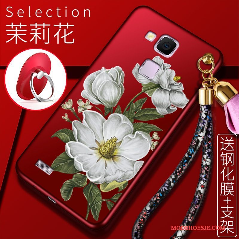 Hoesje Huawei Ascend Mate 7 Zacht Anti-falltelefoon, Hoes Huawei Ascend Mate 7 Siliconen Rood