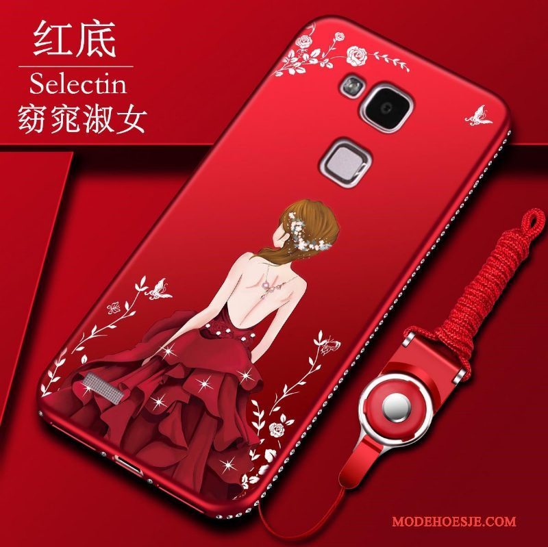 Hoesje Huawei Ascend Mate 7 Zacht Schrobben Anti-fall, Hoes Huawei Ascend Mate 7 Siliconen Telefoon Rood