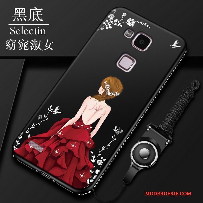 Hoesje Huawei Ascend Mate 7 Zacht Schrobben Anti-fall, Hoes Huawei Ascend Mate 7 Siliconen Telefoon Rood