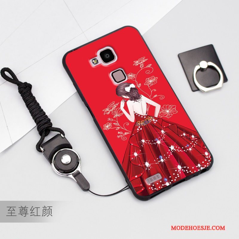 Hoesje Huawei Ascend Mate 7 Zacht Telefoon Anti-fall, Hoes Huawei Ascend Mate 7 Zakken Blauw Hanger