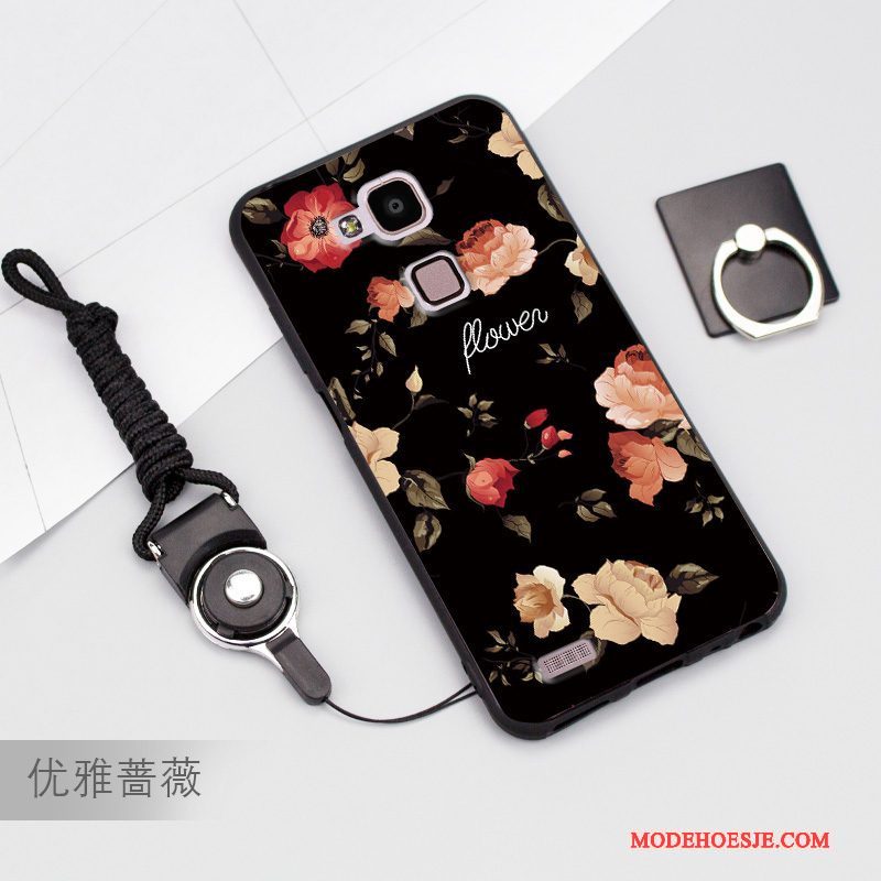 Hoesje Huawei Ascend Mate 7 Zacht Telefoon Anti-fall, Hoes Huawei Ascend Mate 7 Zakken Blauw Hanger