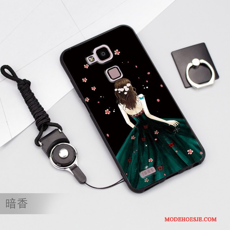 Hoesje Huawei Ascend Mate 7 Zacht Telefoon Anti-fall, Hoes Huawei Ascend Mate 7 Zakken Blauw Hanger