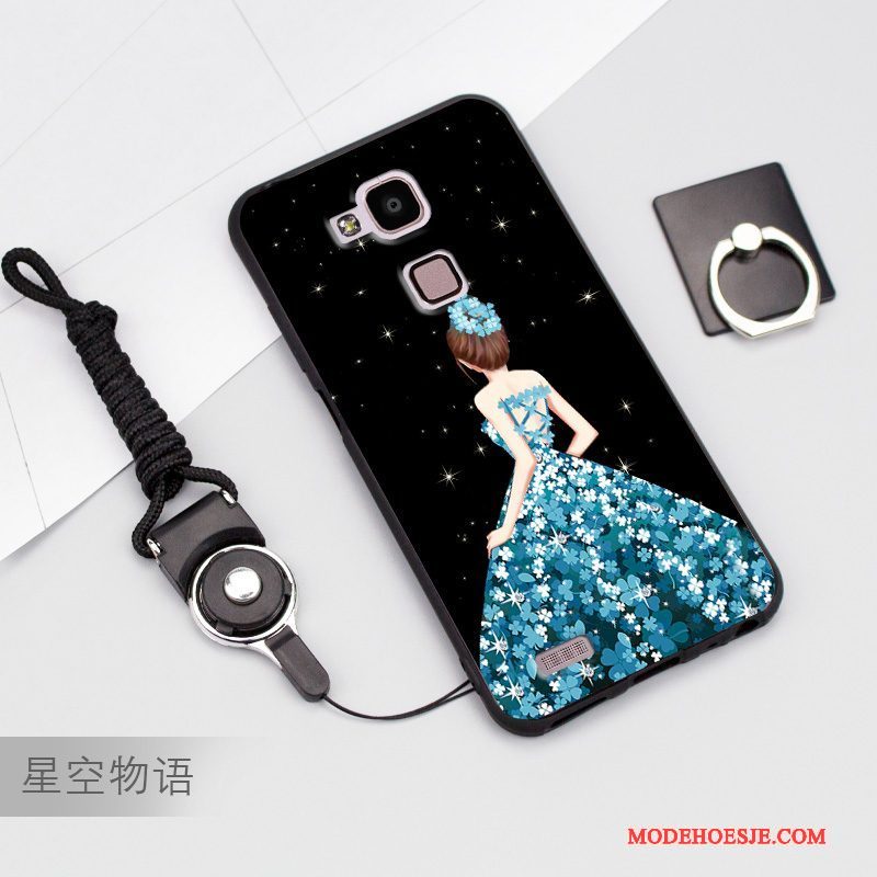 Hoesje Huawei Ascend Mate 7 Zacht Telefoon Anti-fall, Hoes Huawei Ascend Mate 7 Zakken Blauw Hanger