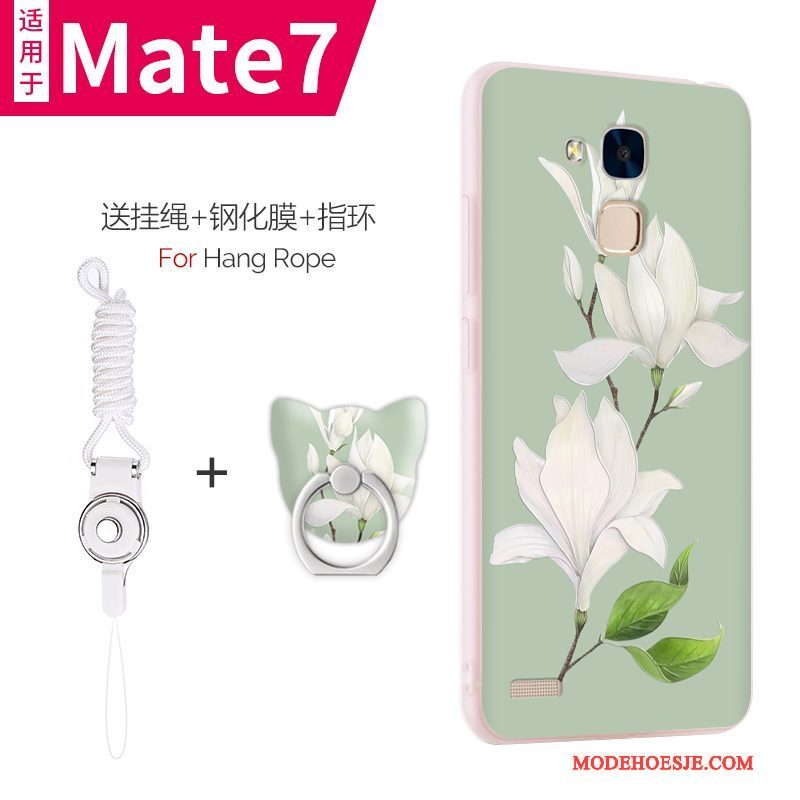 Hoesje Huawei Ascend Mate 7 Zacht Telefoon Dun, Hoes Huawei Ascend Mate 7 Bescherming Lichtblauw Anti-fall