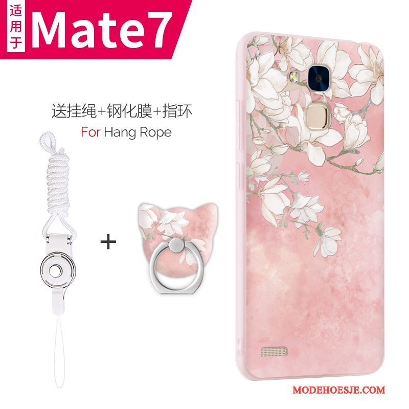 Hoesje Huawei Ascend Mate 7 Zacht Telefoon Dun, Hoes Huawei Ascend Mate 7 Bescherming Lichtblauw Anti-fall