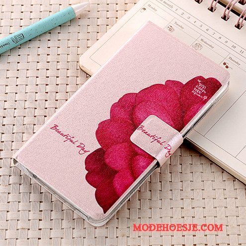 Hoesje Huawei G7 Plus Folio Anti-fall Roze, Hoes Huawei G7 Plus Leer Telefoon