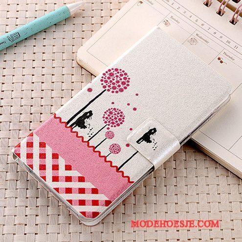 Hoesje Huawei G7 Plus Folio Anti-fall Roze, Hoes Huawei G7 Plus Leer Telefoon