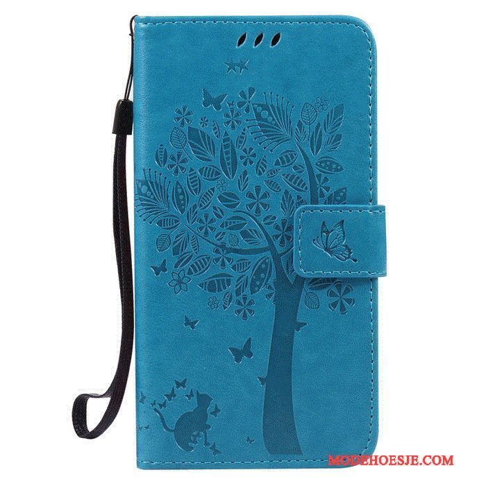 Hoesje Huawei G7 Plus Leer Anti-fall Purper, Hoes Huawei G7 Plus Folio Open Het Venstertelefoon