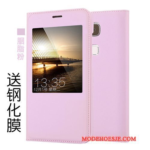 Hoesje Huawei G7 Plus Leer Goudtelefoon, Hoes Huawei G7 Plus Bescherming