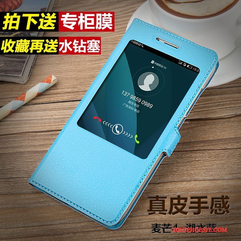 Hoesje Huawei G7 Plus Leer Winterslaap Mesh, Hoes Huawei G7 Plus Folio Telefoon Goud