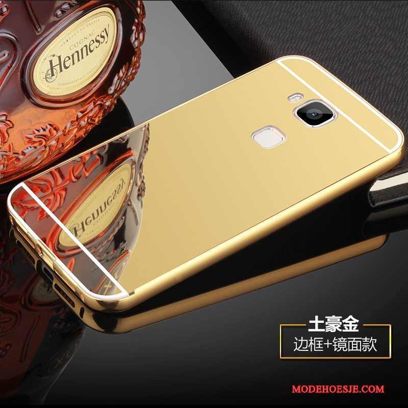 Hoesje Huawei G7 Plus Metaal Achterklep Blauw, Hoes Huawei G7 Plus Bescherming Telefoon Hard