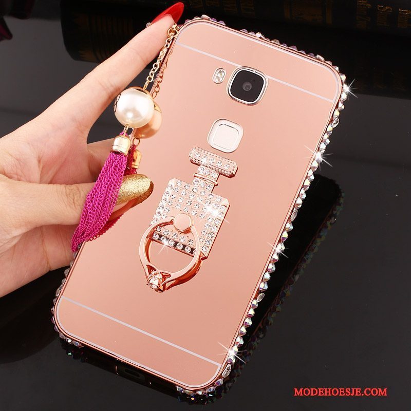 Hoesje Huawei G7 Plus Metaal Anti-fall Ring, Hoes Huawei G7 Plus Bescherming Telefoon Goud