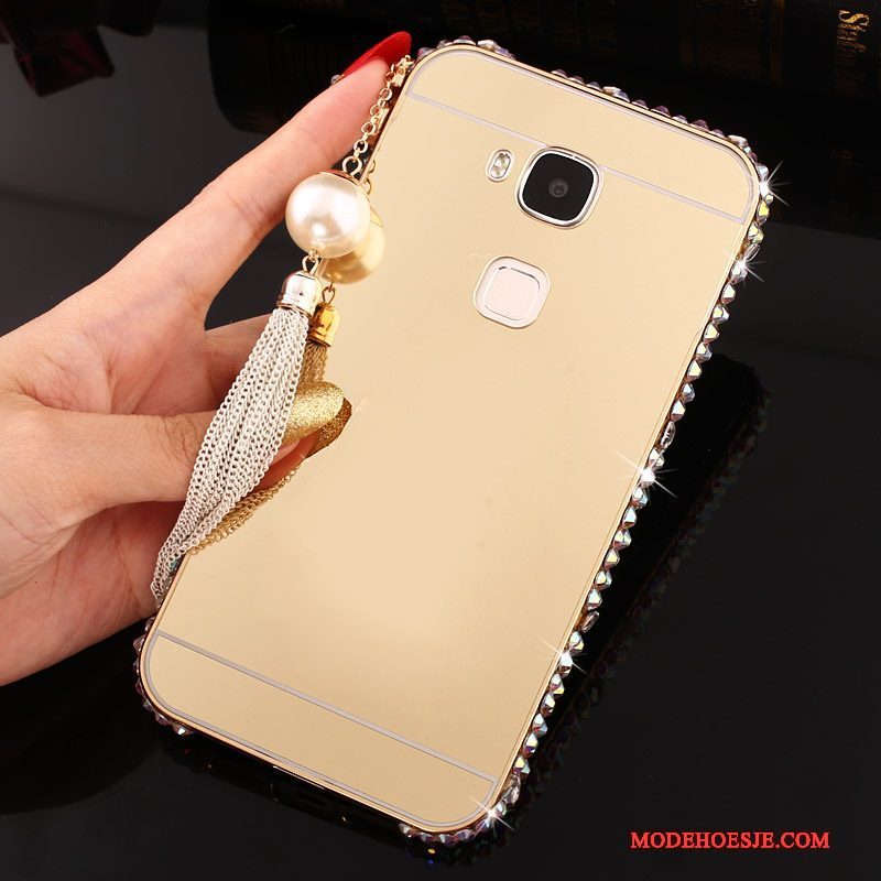 Hoesje Huawei G7 Plus Metaal Anti-fall Ring, Hoes Huawei G7 Plus Bescherming Telefoon Goud