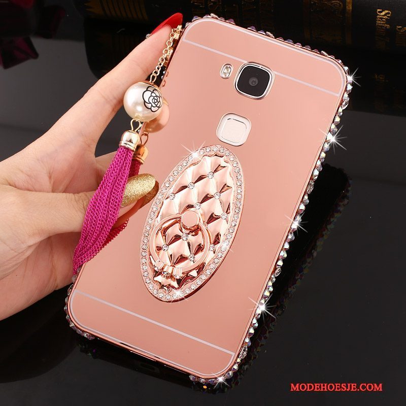 Hoesje Huawei G7 Plus Metaal Anti-fall Ring, Hoes Huawei G7 Plus Bescherming Telefoon Goud